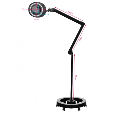 Lampa kosmetyczna LED z lupą i statyw ELEGANTE 60LED 5D 6W BLACK 5