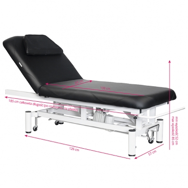 Elektriskās masāžas galds AZZURRO MASSAGE BED 1 MOTOR BLACK 4