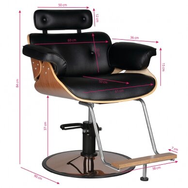 Fotel fryzjerski HAIRDRESSING CHAIR FLORENCE NUT BLACK 4