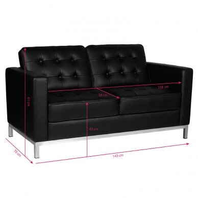 Sofa do recepcji Gabbiano BM18019 Black 2