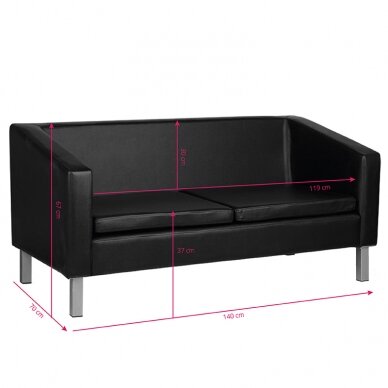 Rezeption Sofa Gabbiano BM18003 Black 2