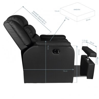 Pedicure chair FOTEL SPA PEDICURE HILTON BLACK 6