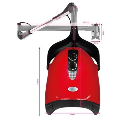 Stationärer Haartrockner Gabbiano Hood DX-201W 1 Speed Red 3