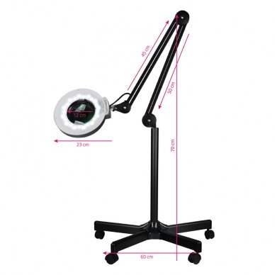 Cosmetology LED lamp with magnifier and stand 12W BLACK 6