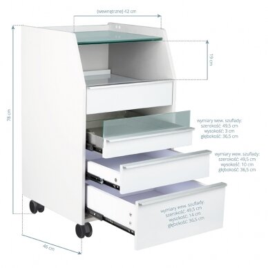 Cosmetology trolley with integrated UV steriliser 984 GREY 8