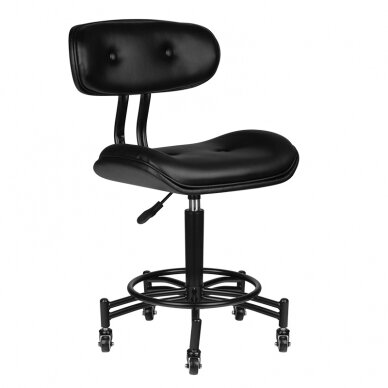 Kosmetologinė meistro kėdutė GABBIANO HAIRDRESSER STOOL FLORENCE BLACK