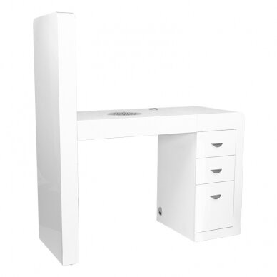 Biurko do manicure z pochłaniaczem COSMETIC DESK LEFT SHELF WHITE