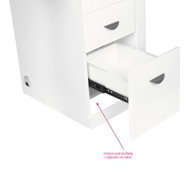 Manicure table with dust collector COSMETIC DESK LEFT SHELF WHITE 2