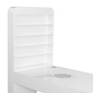 Manikīra galds ar putekļu savācēju COSMETIC DESK LEFT SHELF WHITE 4