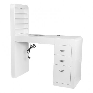 Manikīra galds ar putekļu savācēju COSMETIC DESK LEFT SHELF WHITE 7