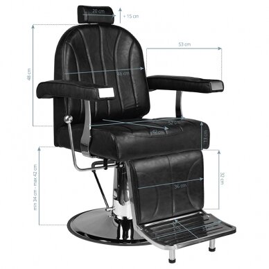 Krzesło barberski Professional Barber Chair Hair System SM138 Black 6