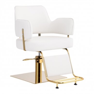 Frizieru krēsls GABBIANO PROFESSIONAL HAIRDRESSING CHAIR LINZ GOLD WHITE