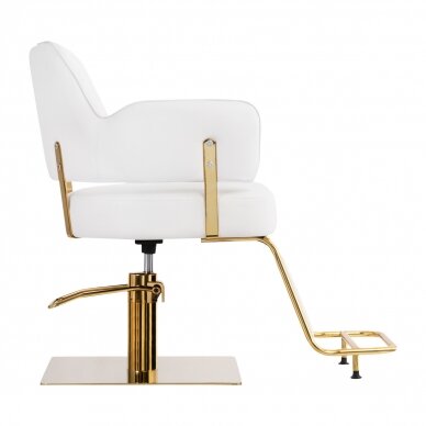 Frizieru krēsls GABBIANO PROFESSIONAL HAIRDRESSING CHAIR LINZ GOLD WHITE 3