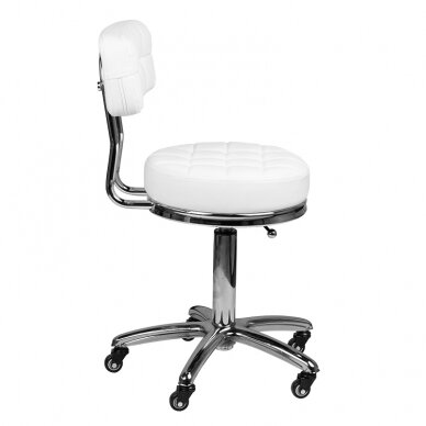 Taboret kosmetyczny STOOL BEAUTY BACKREST AM-877 WHITE 3