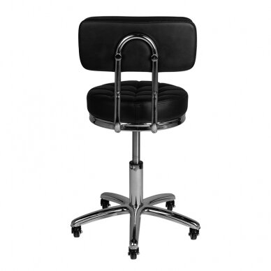 Kosmetologinė meistro kėdutė STOOL BEAUTY BACKREST AM-877 BLACK 3