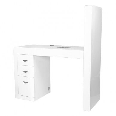 Biurko do manicure z pochłaniaczem COSMETIC DESK RIGHT SHELF WHITE