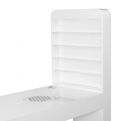 Маникюрный стол с пылесборником COSMETIC DESK RIGHT SHELF WHITE 1