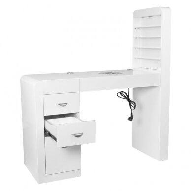 Maniküürilaud tolmukoguriga COSMETIC DESK RIGHT SHELF WHITE 2