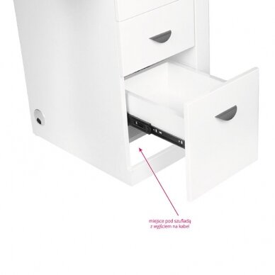 Manikürtisch mit Staubabsaugung COSMETIC DESK RIGHT SHELF WHITE 8