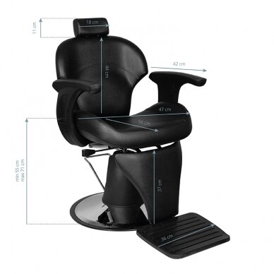 Kirpyklos kėdė GABBIANO BARBER CHAIR IGOR BLACK 4