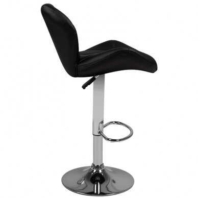 Bar stool BELISSIMO ECO LEATHER CHROME BLACK 1