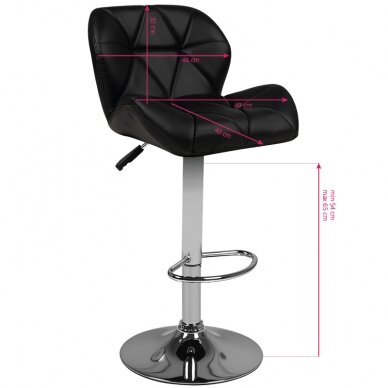 Bar stool BELISSIMO ECO LEATHER CHROME BLACK 4