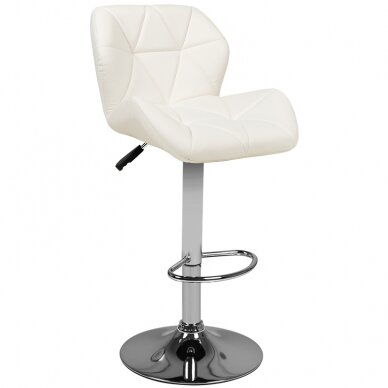 Bar stool BELISSIMO ECO LEATHER CHROME WHITE