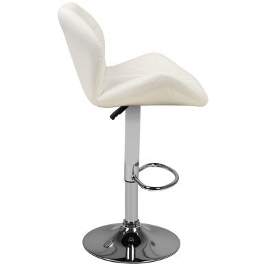 Bar stool BELISSIMO ECO LEATHER CHROME WHITE 1