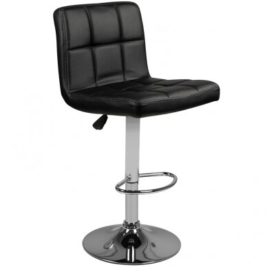 Bar stool TERRAIN ECO LEATHER CHROME BLACK