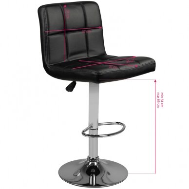 Bar stool TERRAIN ECO LEATHER CHROME BLACK 4