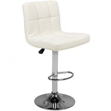 Bar stool TERRAIN ECO LEATHER CHROME WHITE