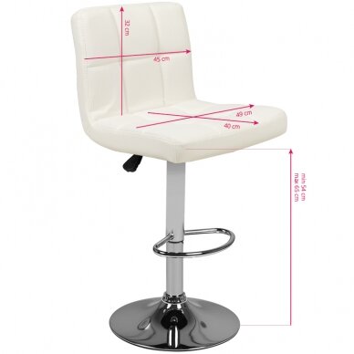 Bar stool TERRAIN ECO LEATHER CHROME WHITE 4