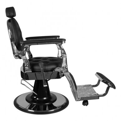GABBIANO FOTEL BARBERSKI GIULIO SILVER CZARNY 1