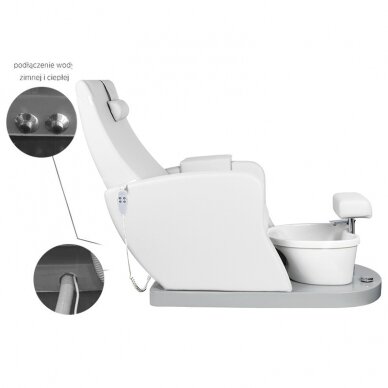 Pedikīra krēsls ar kāju vannu FOTEL SPA AZZURRO 016 WHITE 5