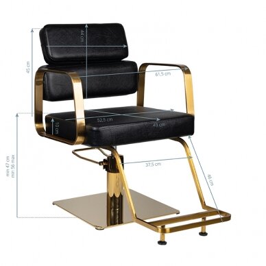 Frizieru krēsls GABBIANO HAIRDRESSING CHAIR PORTO ETERNITY GOLD BLACK 4