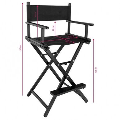 Стул для макияжа MAKE-UP CHAIR ALU BLACK 2