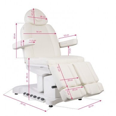 Cosmetology chair Azzurro Pedi Pro Electric 3 Motor Foot Control White Heated 13