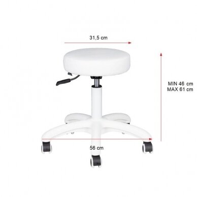 Kosmetologi jakkara stool STOOL BEAUTY ROUND WHITE 3