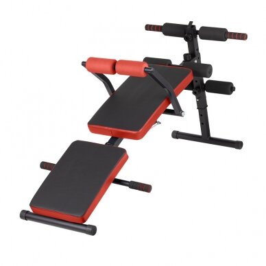 Multifunkcinis atsilenkimų suoliukas EXERCISE BENCH BLACK RED 1