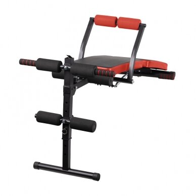 Multipurpose Sit-Up Bench EXERCISE BENCH BLACK RED 2