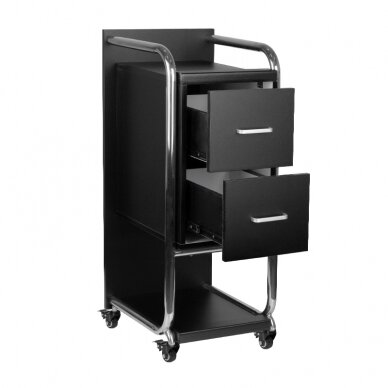 Cosmetology trolley GABBIANO HAIRDRESSER HELPER SOLO MODEL SILVER BLACK 2