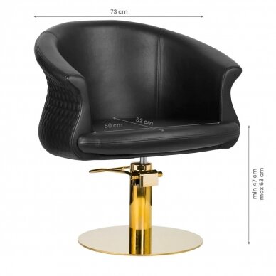 Hairdressing chair Gabbiano Versal Gold Black 5