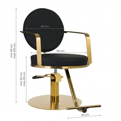 Kirpyklos kėdė GABBIANO PROFESSIONAL HAIRDRESSING CHAIR ARRAS GOLD BLACK 5