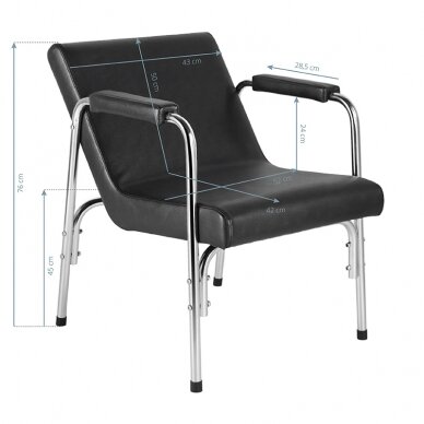 Chair for hairdressing sink Gabbiano GB1004A Black 6