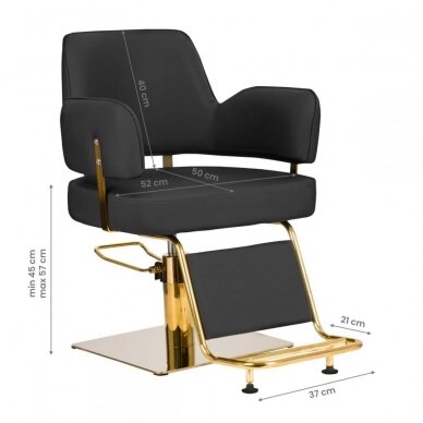 Frizieru krēsls GABBIANO PROFESSIONAL HAIRDRESSING CHAIR LINZ GOLD BLACK 5