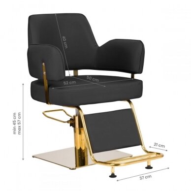 Juuksuritool GABBIANO PROFESSIONAL HAIRDRESSING CHAIR LINZ GOLD BLACK 5