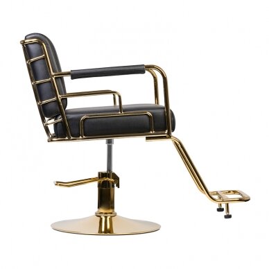 Frizieru krēsls GABBIANO HAIRDRESSING CHAIR PRATO GOLD BLACK 1