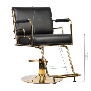 Juuksuritool GABBIANO HAIRDRESSING CHAIR PRATO GOLD BLACK 4