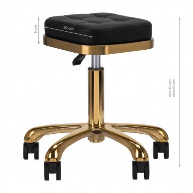 Beautician stool ROMAN BLACK GOLD 3