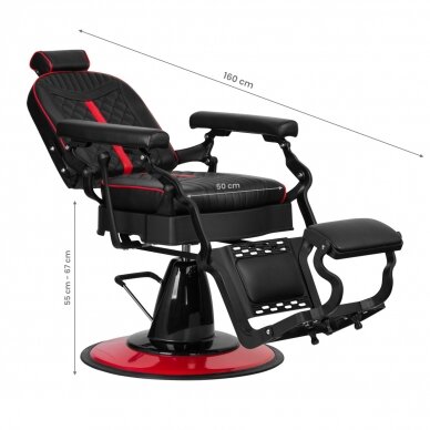 Barber krēsls Barber Chair Gabbiano Diego Black 6